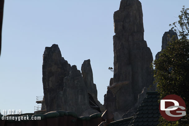 The view of spires in Star Wars: Galaxy's Edge from Toontown.