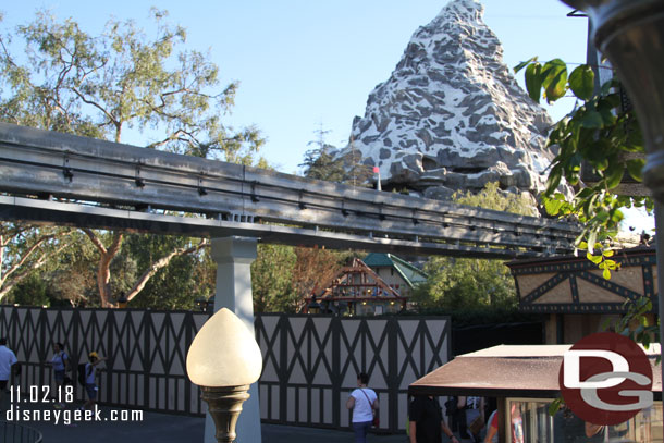 A different view of the new queue entrance structure for the Matterhorn.