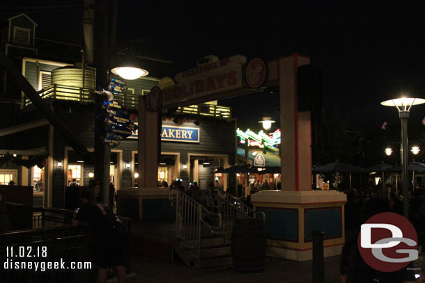 A stage set up in the Wharf for Festival of Holidays.