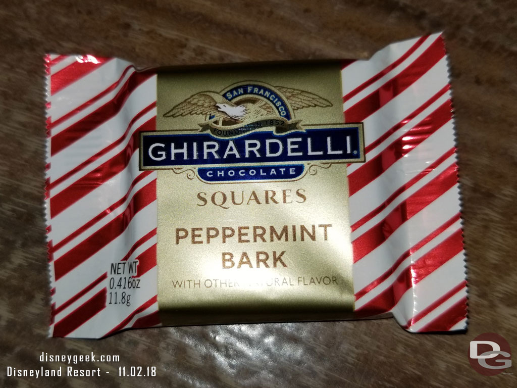 Ghirardelli has switched to Peppermint Bark samples