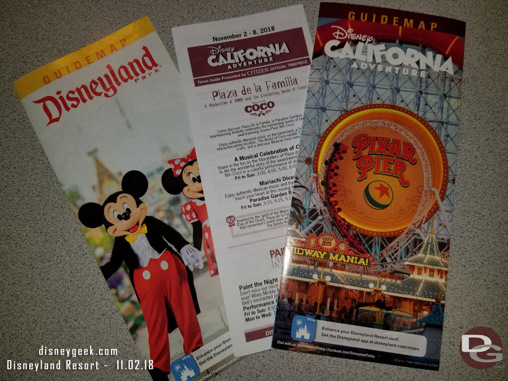 The park guidemaps for this week