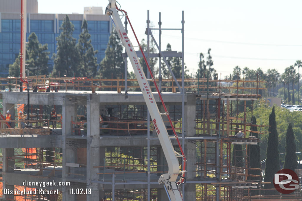 On the right a new structure in front of the concrete.  Looks to be for the facade.