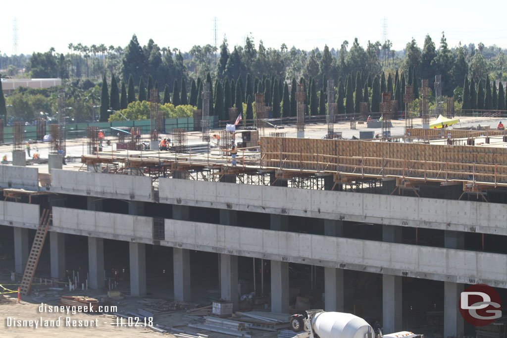 Panning to the right decking for the 4th floor is being extended out.