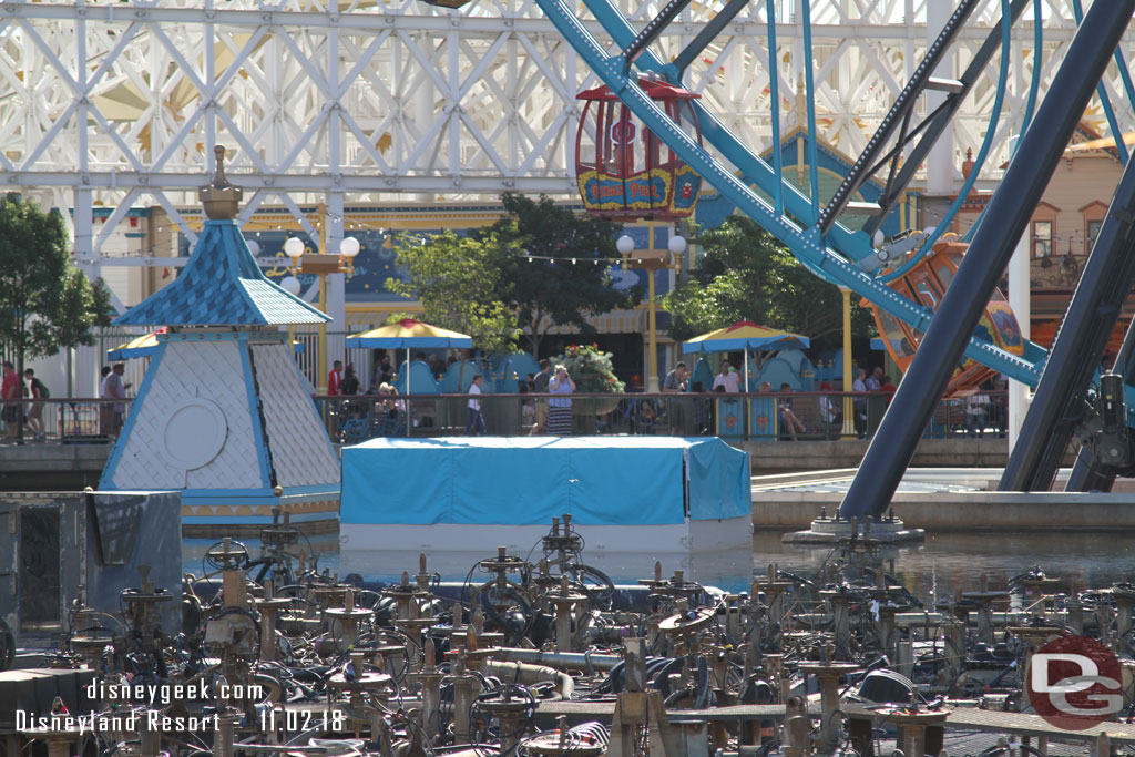 The light barges for Season of Light have been floated into position in the bay.