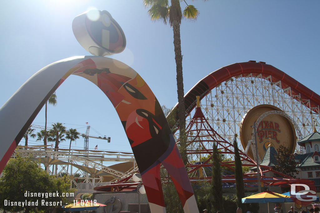 As I walked around Pixar Pier I overheard a couple of groups talking about the overlay and the comments revolved around the thought it was temporary just for the summer and surprised it is still Pixar Pier.