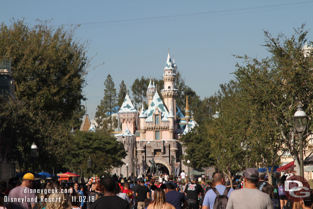 The annual snowfall on Sleeping Beauty Castle has occurred. 