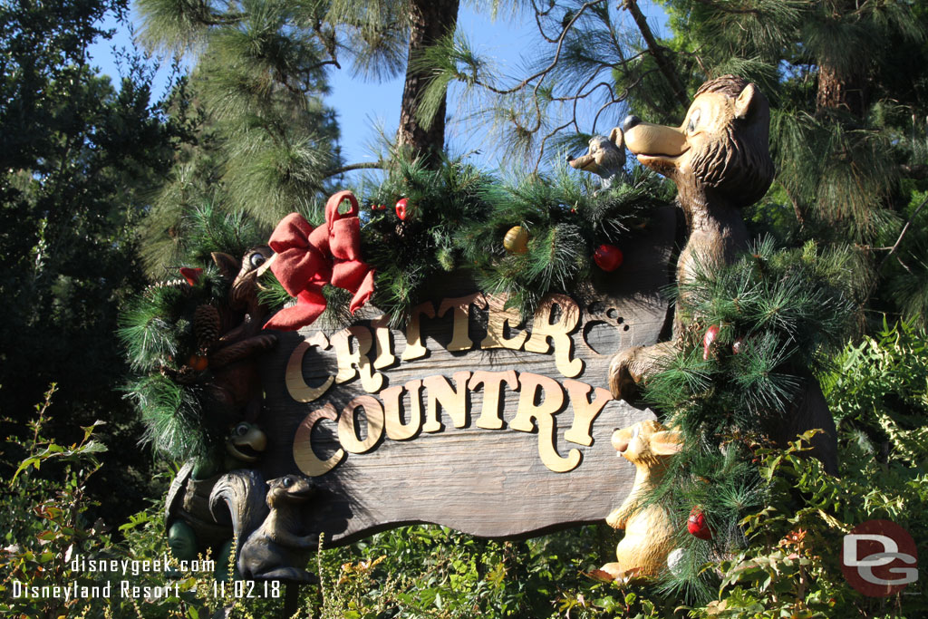 Making my way into Critter Country which was partially decorated.