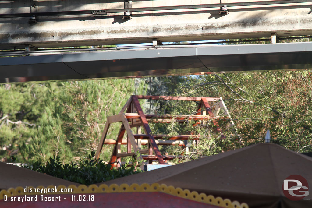 A new structure is rising above the wall at the entrance to the Matterhorn queues.