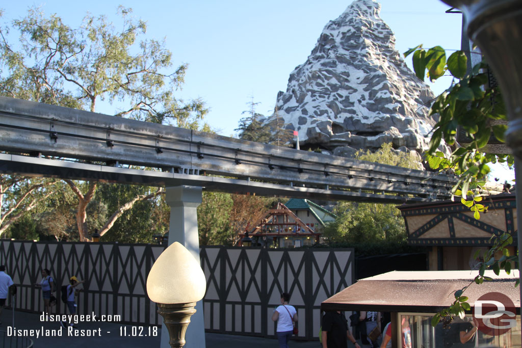 A different view of the new queue entrance structure for the Matterhorn.