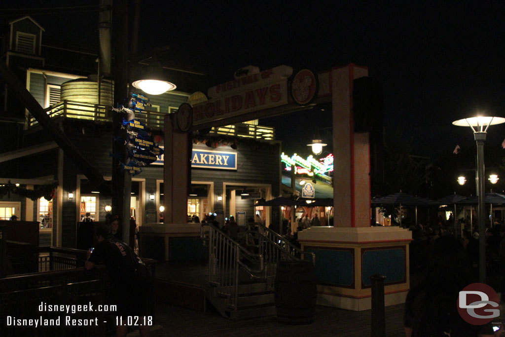 A stage set up in the Wharf for Festival of Holidays.