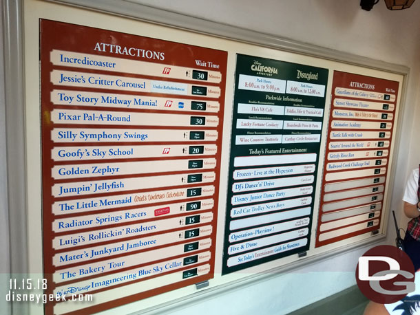 Wait times at 3:10pm