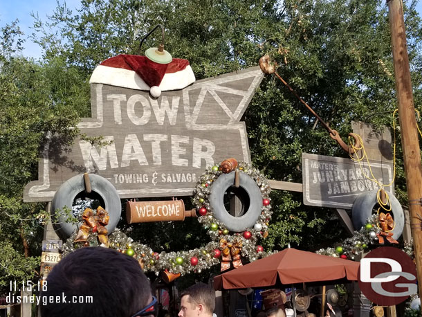 Mater's Jingle Jamboree is going on.. even though the sign has not been updated.