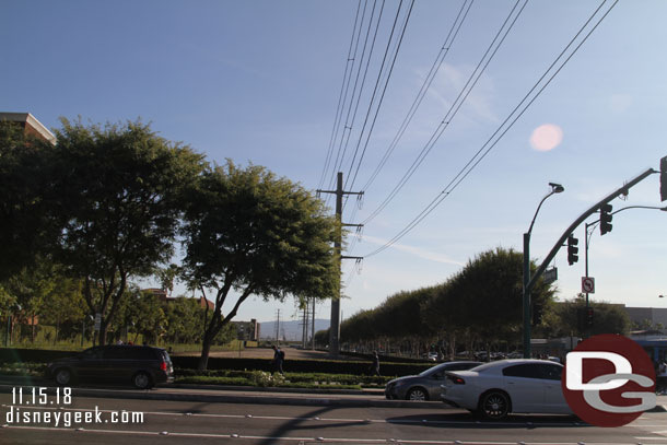 The other day I was talking to someone and they asked me where the Pumba Lot is.  It is down this way on the left .  This is looking across Harbor at Disney Way intersection.