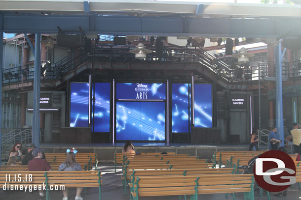 The stage was being prepared for a dance group.