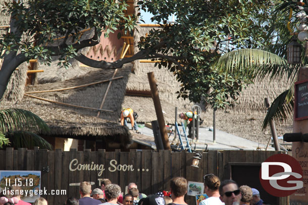 A team working on the roof in the Tropical Hideaway