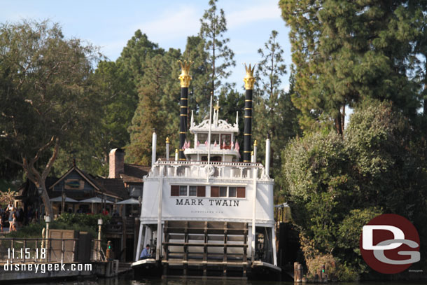 The Mark Twain in the harbor for some renovation work.