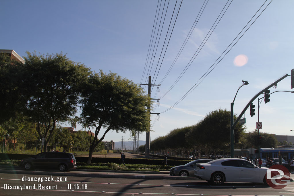 The other day I was talking to someone and they asked me where the Pumba Lot is.  It is down this way on the left .  This is looking across Harbor at Disney Way intersection.