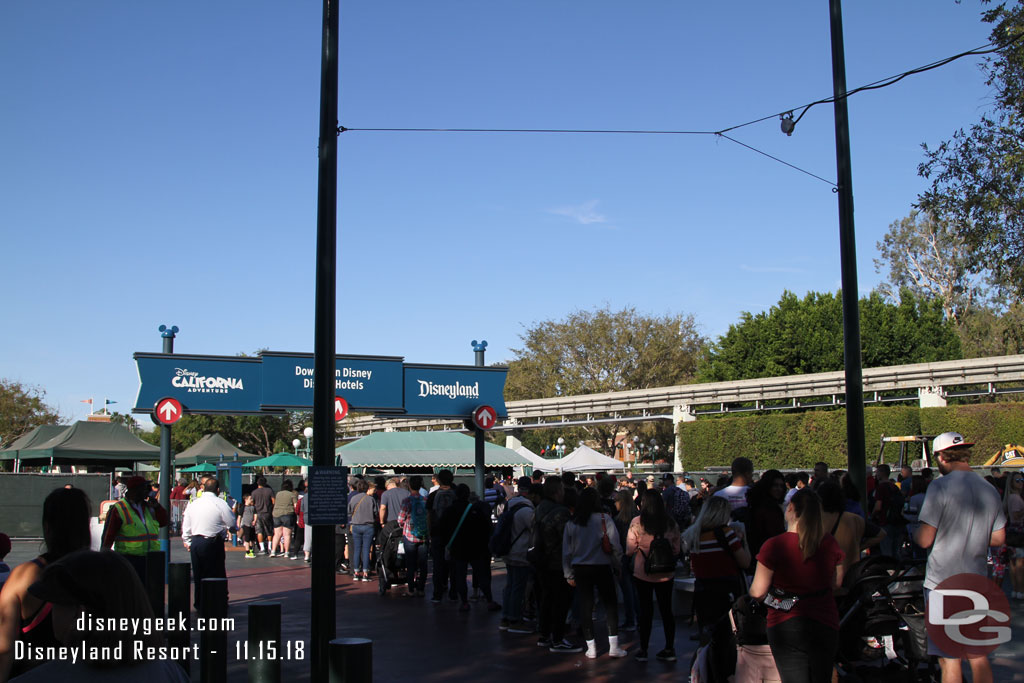 Security lines at 9am on the east side.