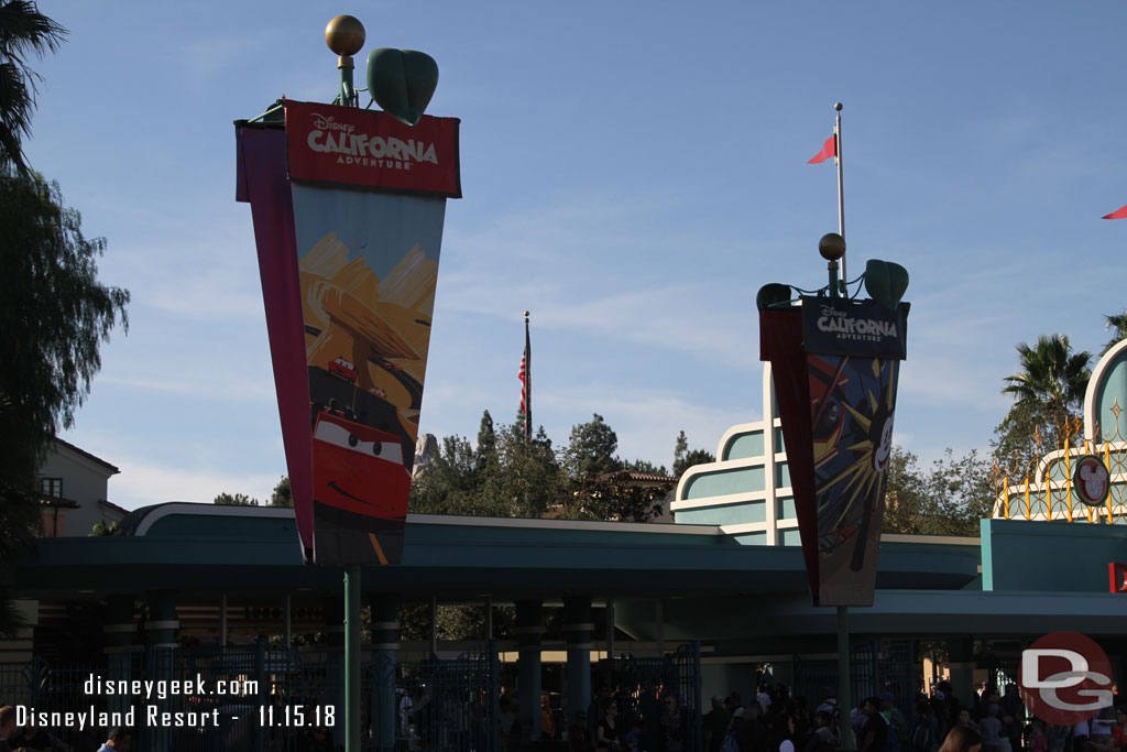 The banners in the Esplanade are back to being regular, no holiday ones.