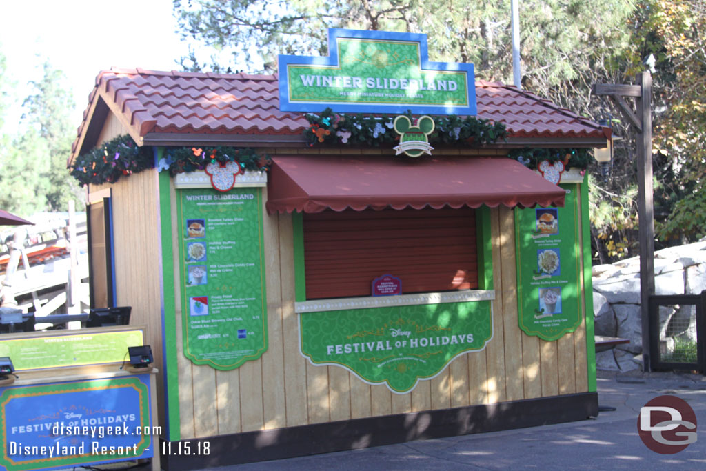 One of several Festival of Holidays marketplaces throughout the park.  