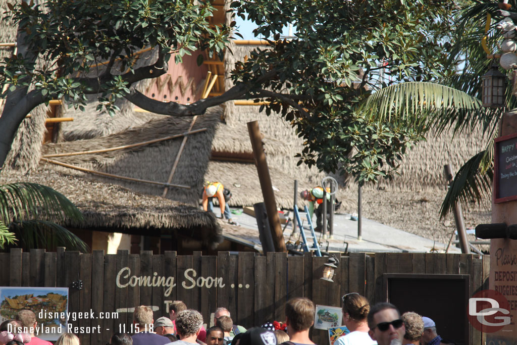 A team working on the roof in the Tropical Hideaway