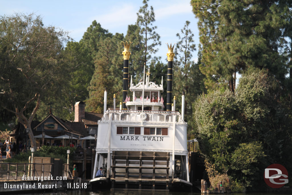 The Mark Twain in the harbor for some renovation work.