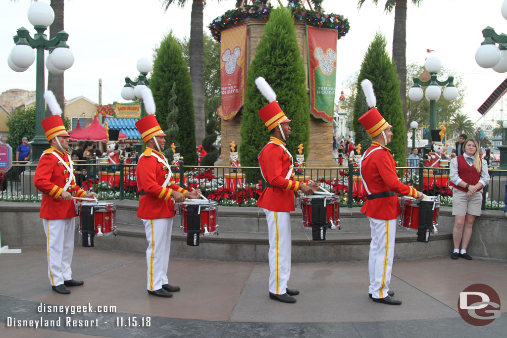 The Holiday Toy Drummers perform a handful of times a day for the Festival of Holidays.