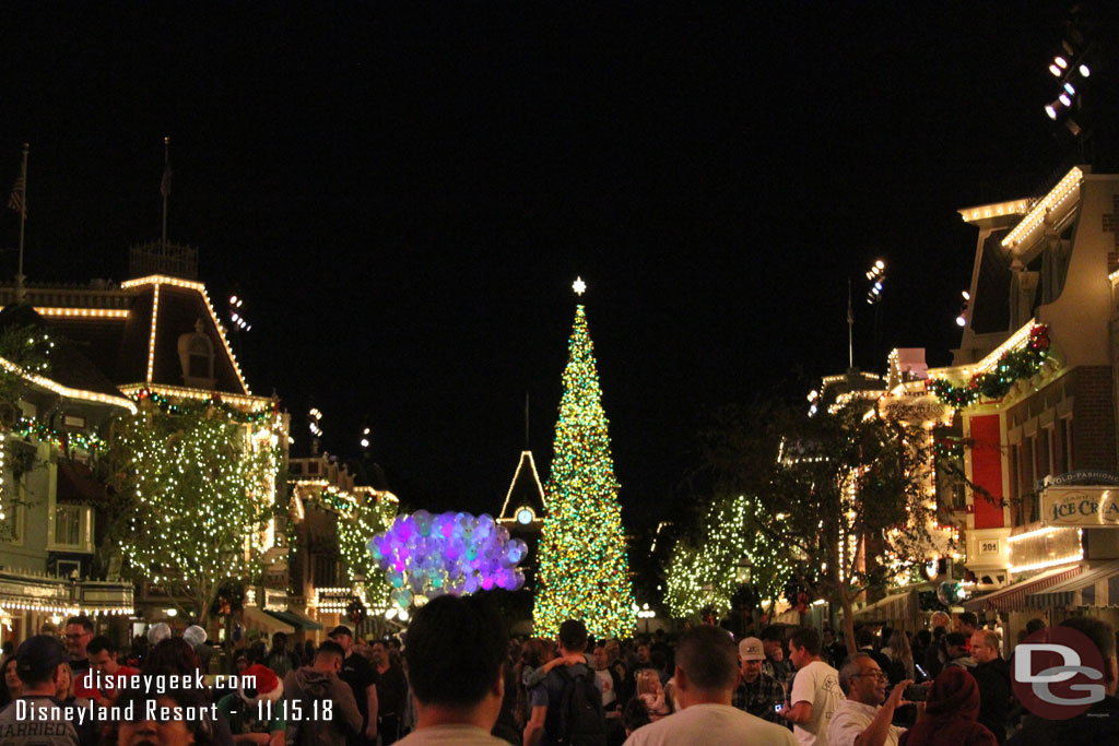 Main Street USA. No garlands up yet due to the taping.