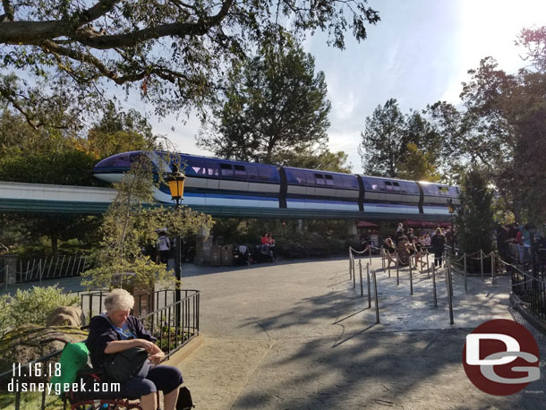 Monorail Blue passing by, notice the Pixar Fest wrap is removed.