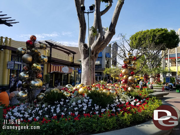 Christmas decorations are up throughout Downtown Disney too.