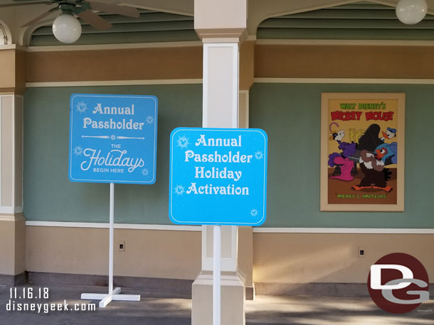 An annual passholders area is set up under the swings.