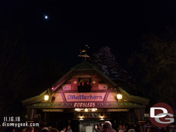 A quick look at the new Matterhorn entrance after dark.