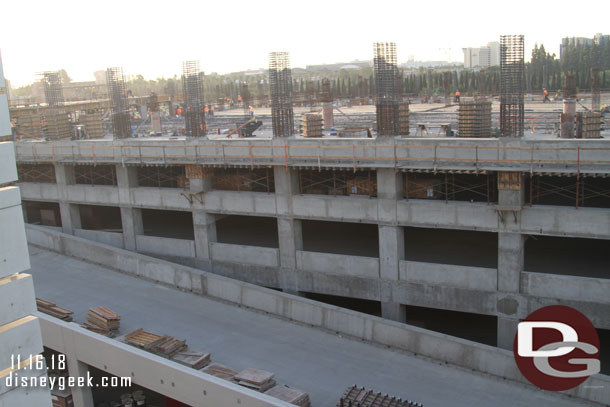 Panning left you can see more forms for support columns being installed for the 5th floor.