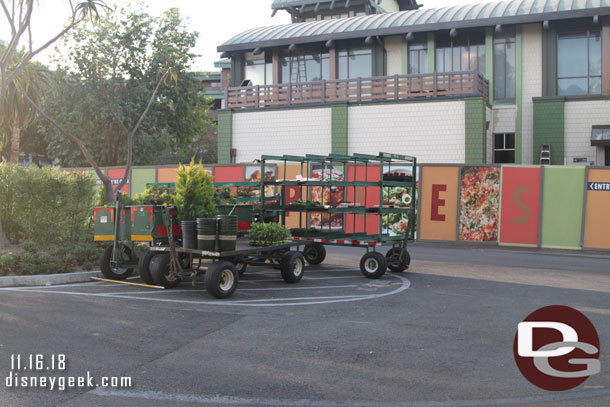 Arriving at the parks.  Some landscaping work wrapping up this morning.