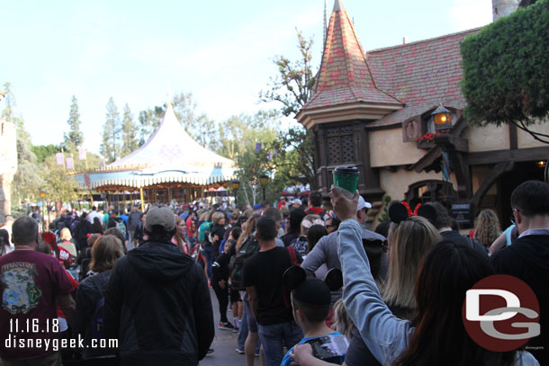 The queue for Peter Pan was already backing up to the castle.