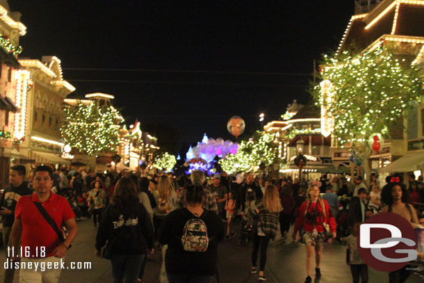 Making my way up Main Street at Disneyland before the parade.