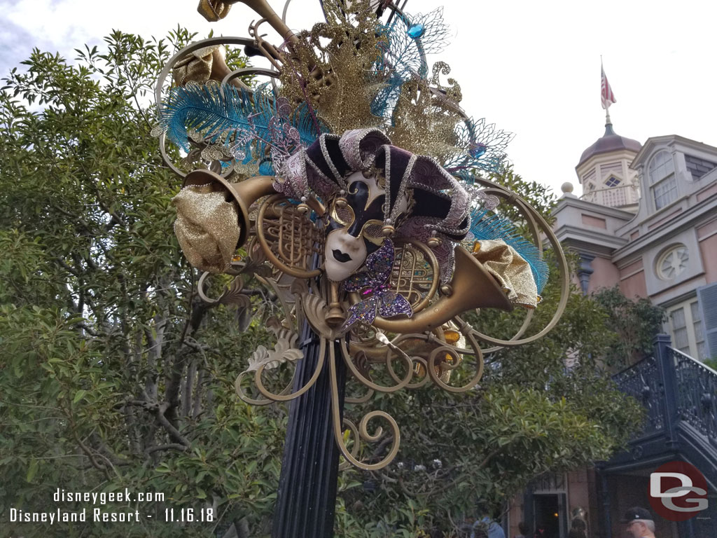 New Orleans Square Christmas decorations.  It was just after 10am and some of the group went to visit Indiana Jone and the rest to rest.