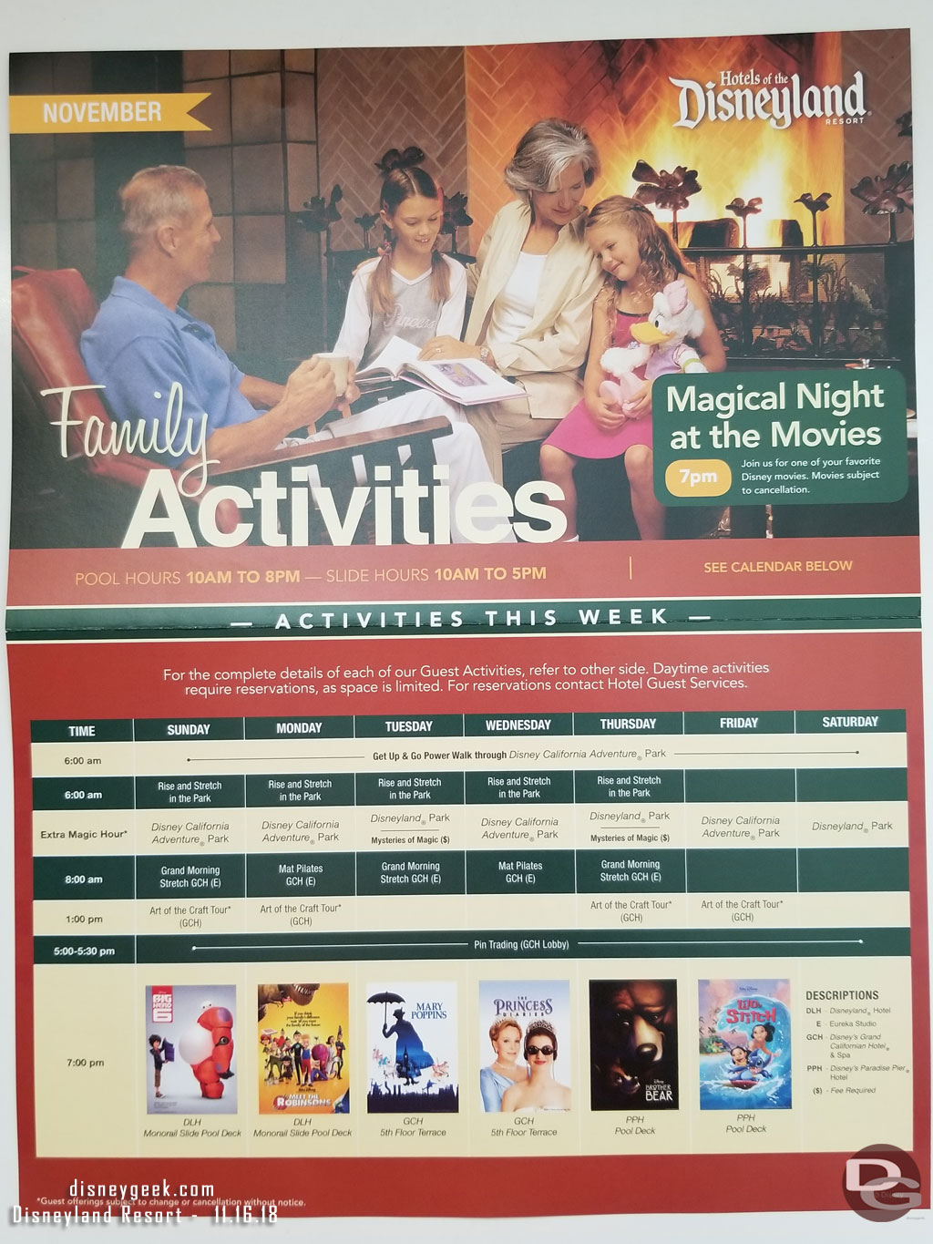 Grand Californian Hotel activities for hotel guests.