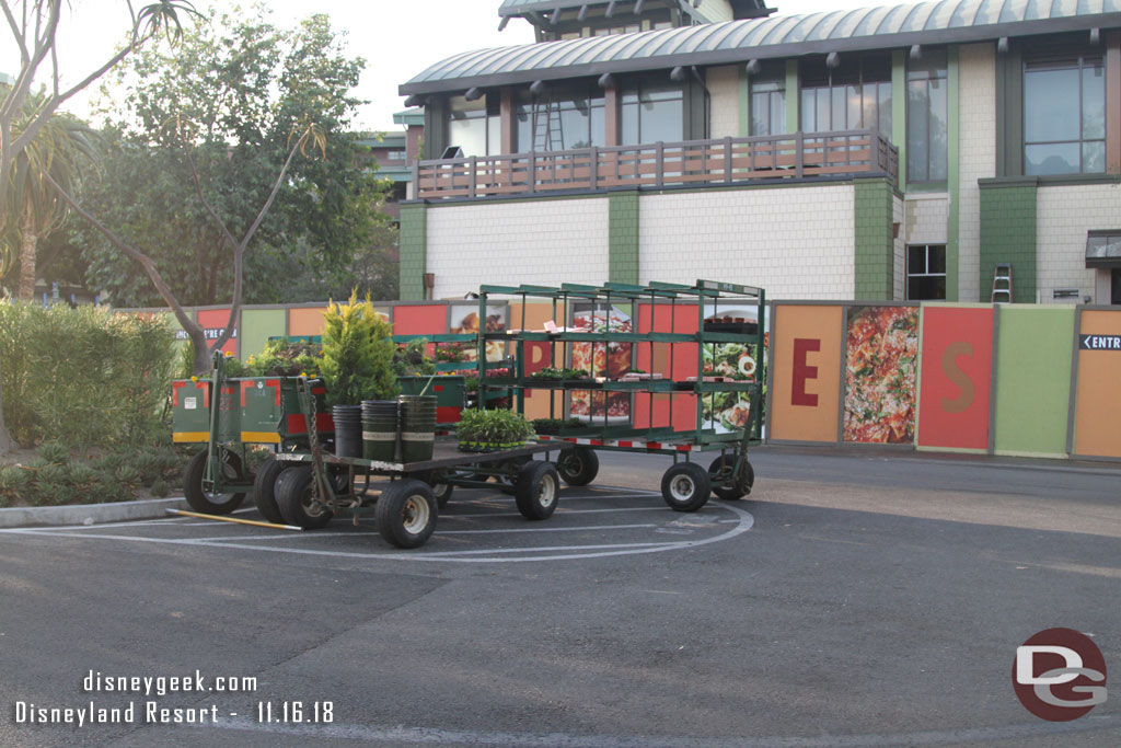 Arriving at the parks.  Some landscaping work wrapping up this morning.