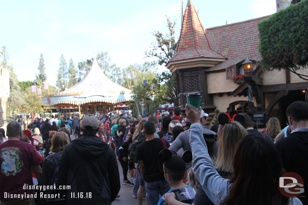 The queue for Peter Pan was already backing up to the castle.