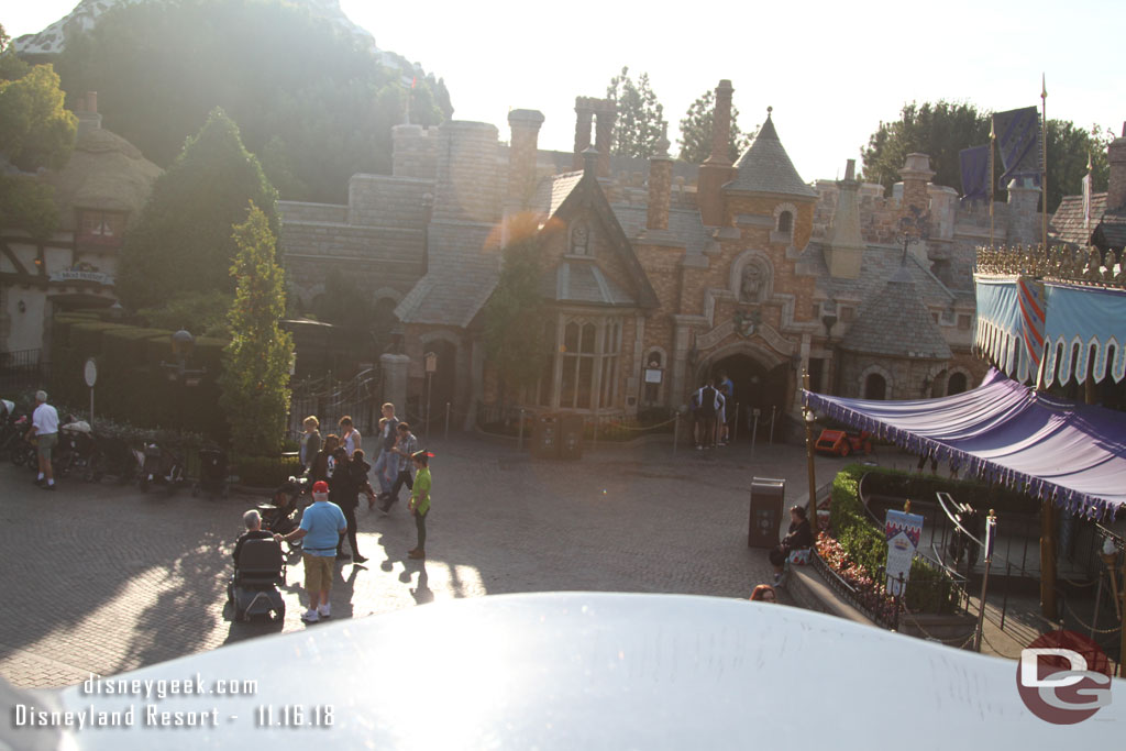 Peter Pan was greeting guests below.