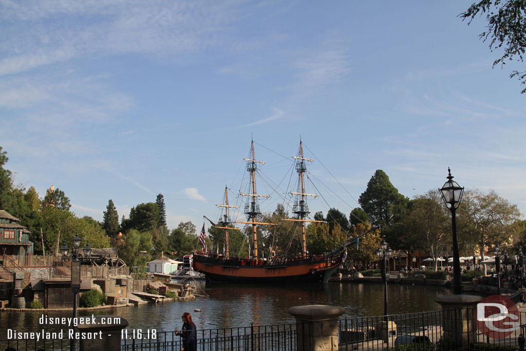 The Sailing Ship Columbia on the Rivers of America