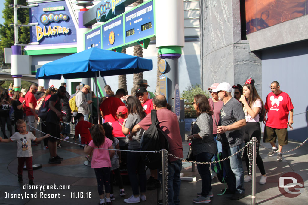 FastPass return backup to scan tickets at Buzz Lightyear.