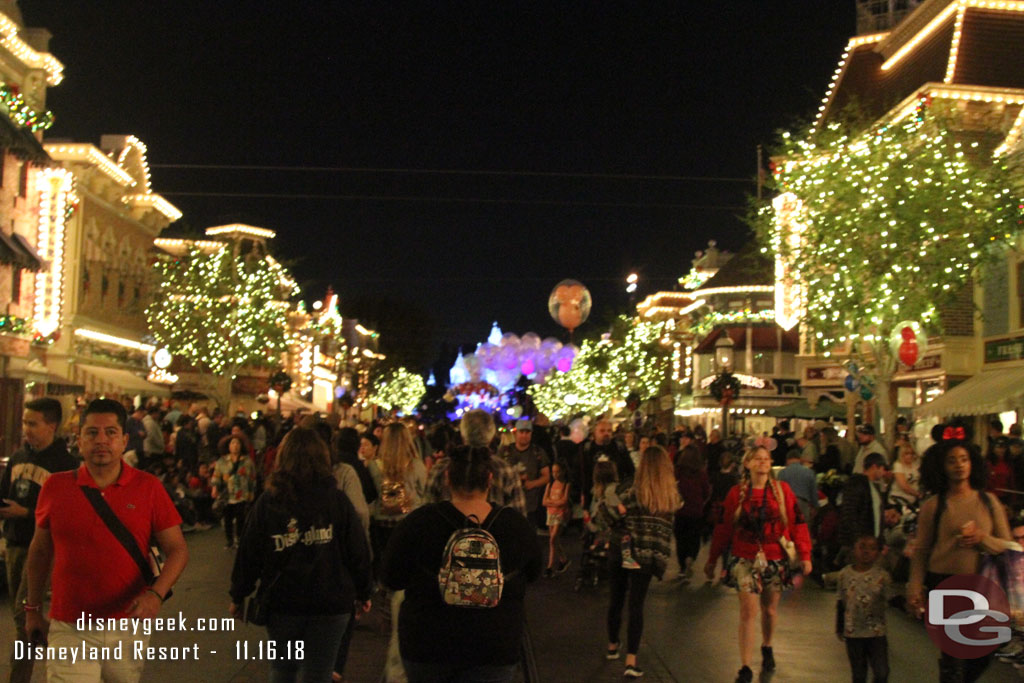 Making my way up Main Street at Disneyland before the parade.