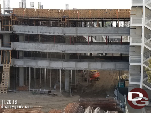 From the escalator a view of the parking structure work.