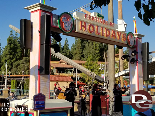 Mariachi Divas performing on the Pacific Wharf stage for the Festival of Holidays.