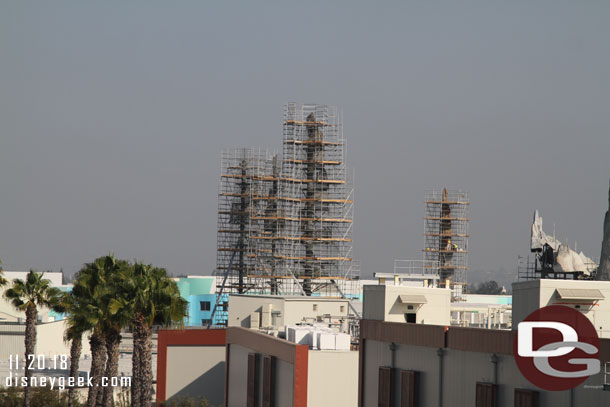 Not a lot of visible progress on the back three spires.  The one in the middle of the picture is having concrete added/sculpted.