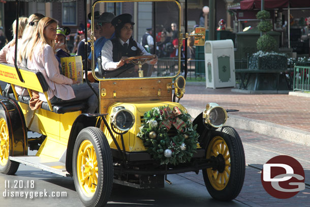 Main Street vehicles decorated for the season and making the rounds today.