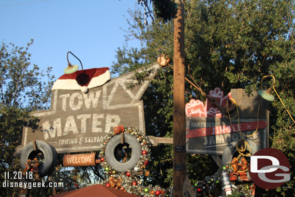 Mater's Jingle Jamboree sign is up now.