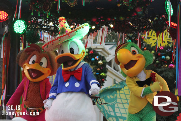 The Three Caballeros in the Viva Navidad Street Party